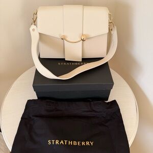 Strathberry Crescent Shoulder Bag, Vanilla/Diamond